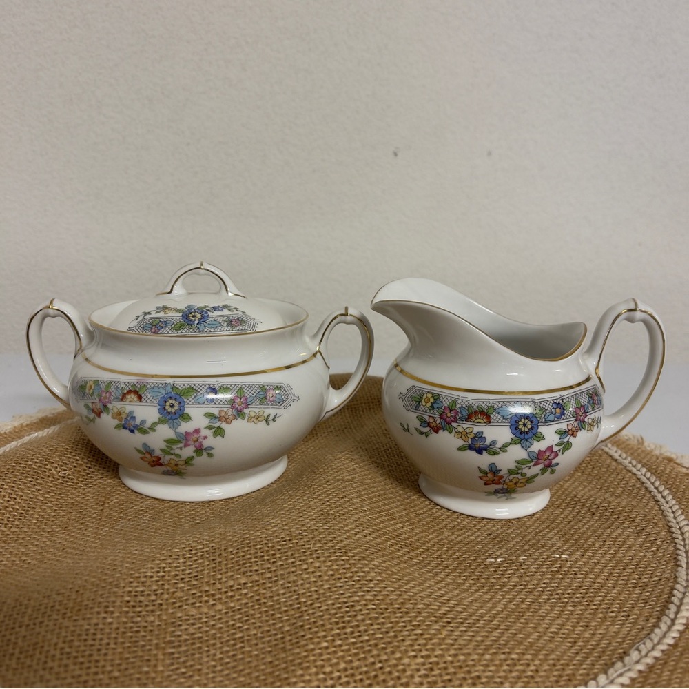 Vintage Germany porcelain creamer and sugar with lid by HEINRICH - H&C Bavaria